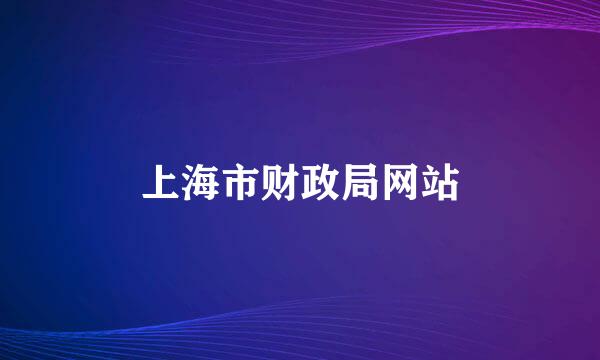 上海市财政局网站