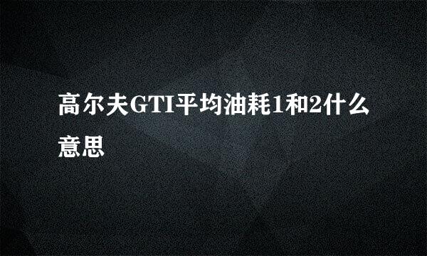 高尔夫GTI平均油耗1和2什么意思