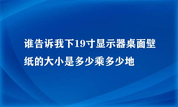 谁告诉我下19寸显示器桌面壁纸的大小是多少乘多少地