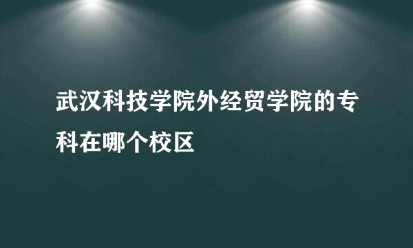 武汉科技学院外经贸学院的专科在哪个校区