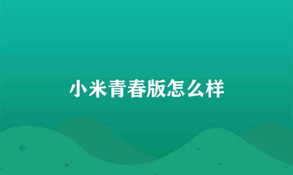 小米青春版怎么样