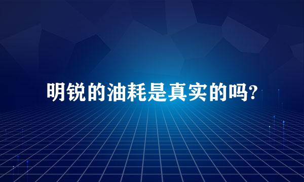 明锐的油耗是真实的吗?