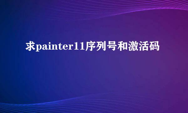 求painter11序列号和激活码