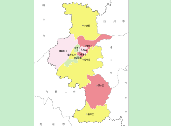 南京市地图划分（分区）