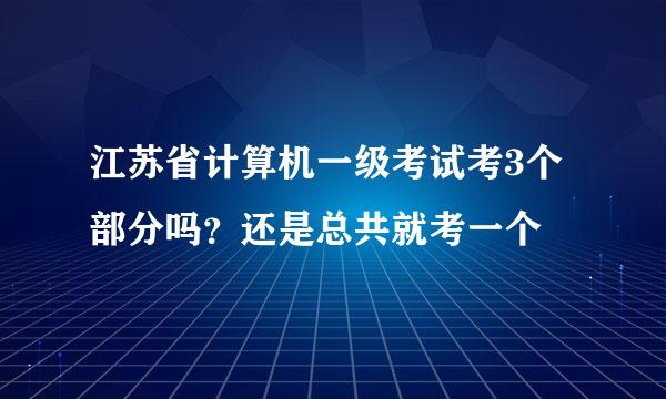 江苏省计算机一级考试考3个部分吗？还是总共就考一个