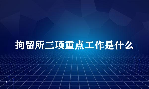 拘留所三项重点工作是什么