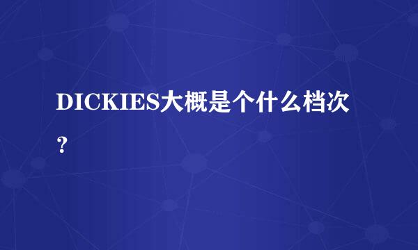 DICKIES大概是个什么档次？