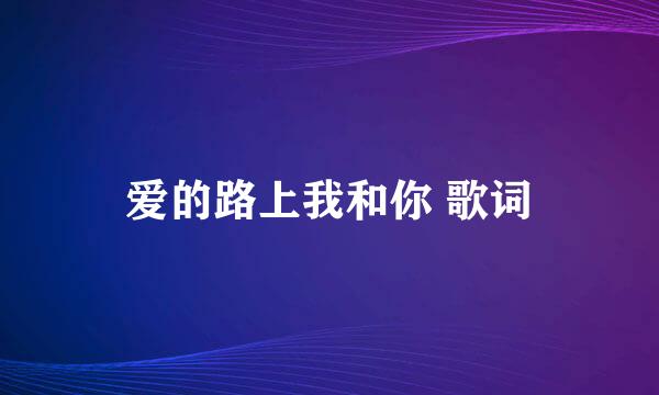 爱的路上我和你 歌词