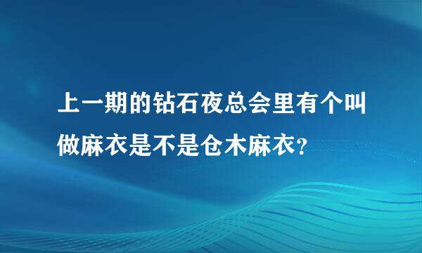 上一期的钻石夜总会里有个叫做麻衣是不是仓木麻衣？