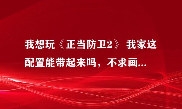 我想玩《正当防卫2》 我家这配置能带起来吗，不求画质。只为流畅