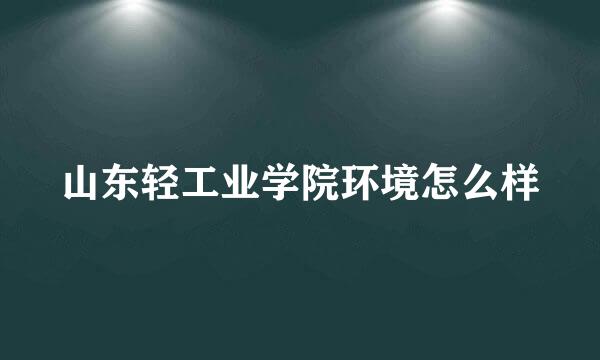 山东轻工业学院环境怎么样