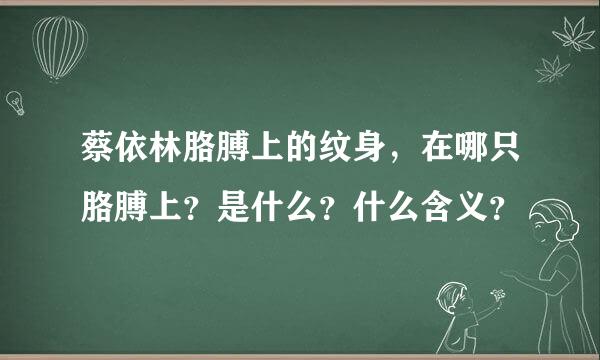 蔡依林胳膊上的纹身，在哪只胳膊上？是什么？什么含义？