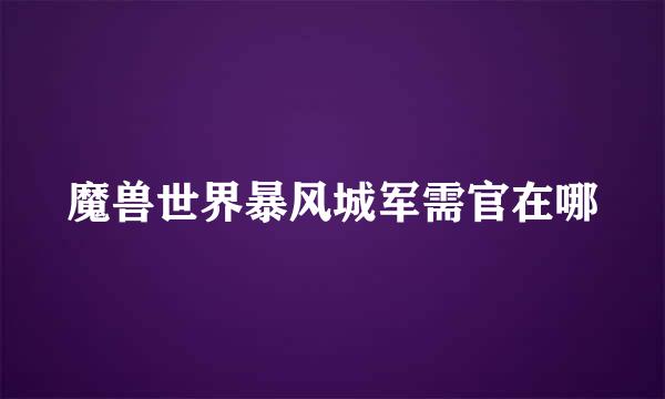 魔兽世界暴风城军需官在哪