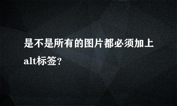 是不是所有的图片都必须加上alt标签？