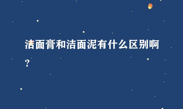 洁面膏和洁面泥有什么区别啊？