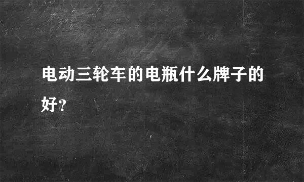 电动三轮车的电瓶什么牌子的好？