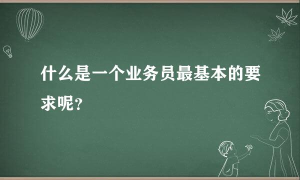 什么是一个业务员最基本的要求呢？