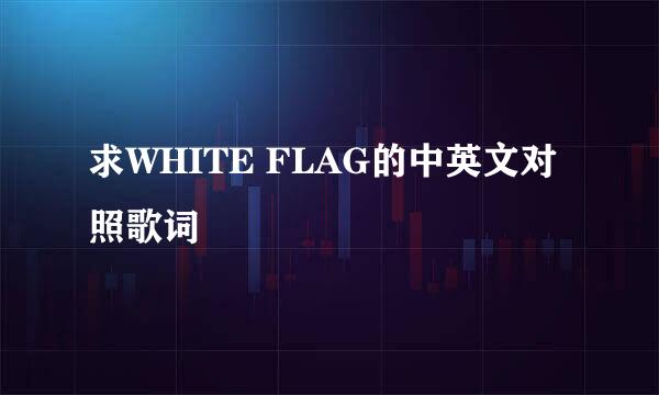 求WHITE FLAG的中英文对照歌词