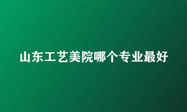 山东工艺美院哪个专业最好