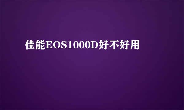 佳能EOS1000D好不好用