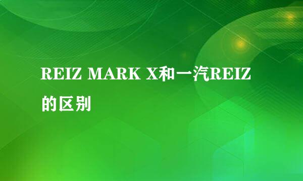 REIZ MARK X和一汽REIZ的区别