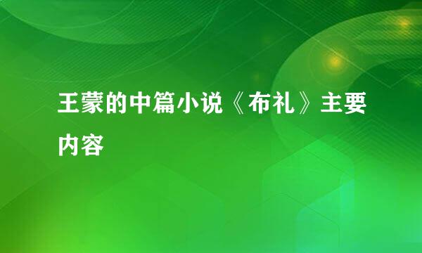 王蒙的中篇小说《布礼》主要内容