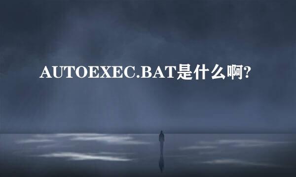 AUTOEXEC.BAT是什么啊?