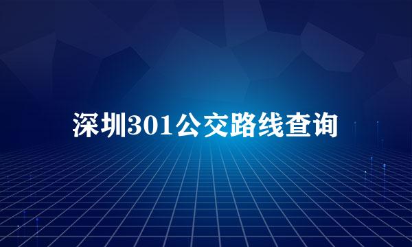 深圳301公交路线查询