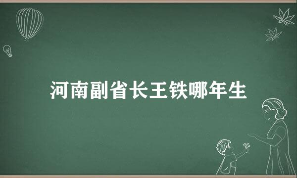 河南副省长王铁哪年生