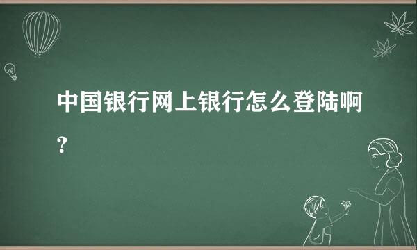 中国银行网上银行怎么登陆啊？