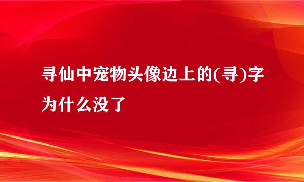 寻仙中宠物头像边上的(寻)字为什么没了