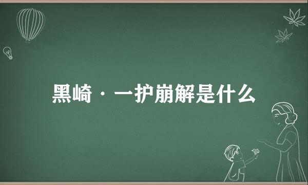 黑崎·一护崩解是什么