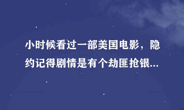 小时候看过一部美国电影，隐约记得剧情是有个劫匪抢银行却被另一个劫匪劫持当做人质，是什么电影