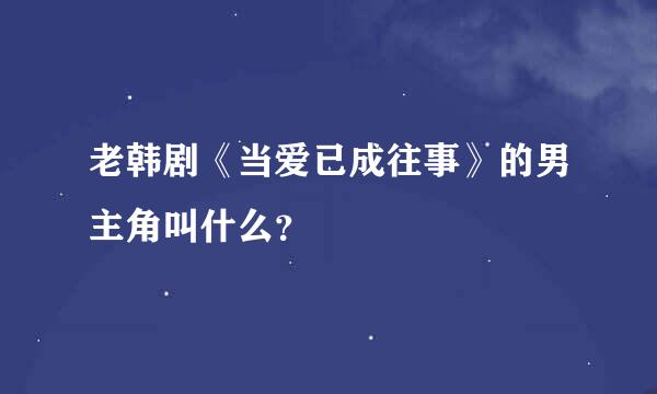 老韩剧《当爱已成往事》的男主角叫什么？