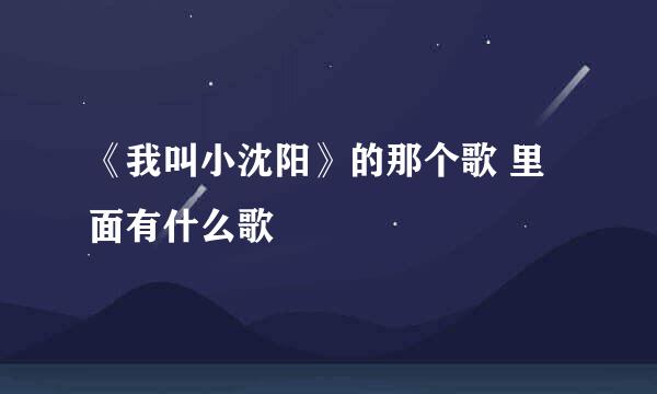 《我叫小沈阳》的那个歌 里面有什么歌