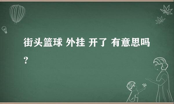 街头篮球 外挂 开了 有意思吗？