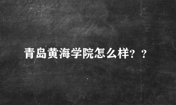 青岛黄海学院怎么样？？