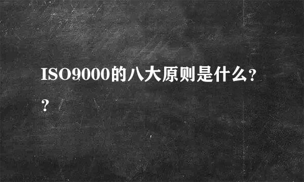 ISO9000的八大原则是什么？？