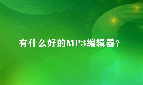 有什么好的MP3编辑器？