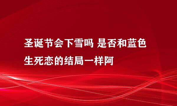 圣诞节会下雪吗 是否和蓝色生死恋的结局一样阿