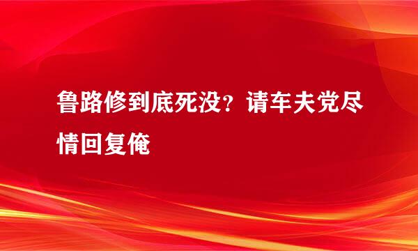 鲁路修到底死没？请车夫党尽情回复俺