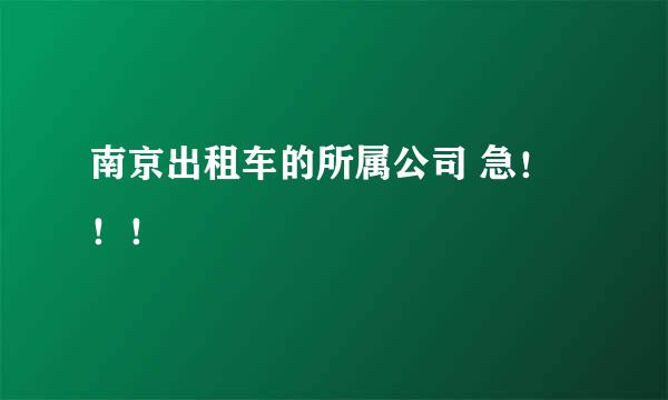 南京出租车的所属公司 急！！！