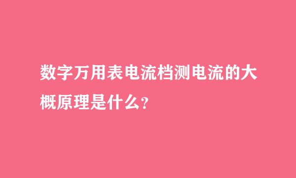 数字万用表电流档测电流的大概原理是什么？