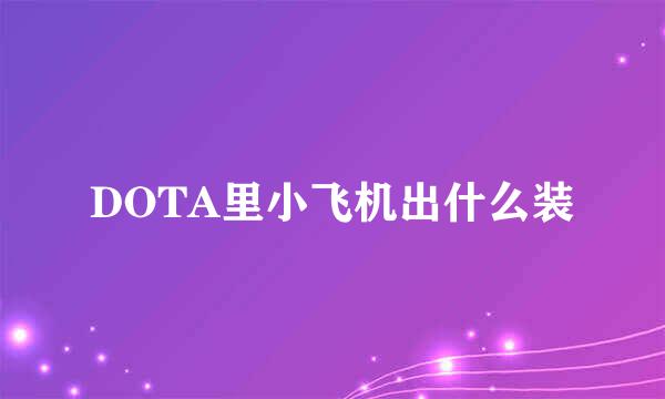 DOTA里小飞机出什么装