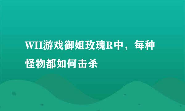 WII游戏御姐玫瑰R中，每种怪物都如何击杀