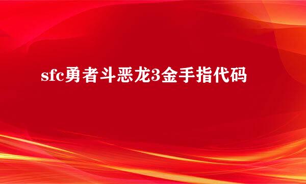 sfc勇者斗恶龙3金手指代码