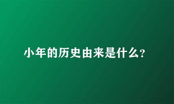 小年的历史由来是什么？