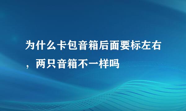 为什么卡包音箱后面要标左右，两只音箱不一样吗