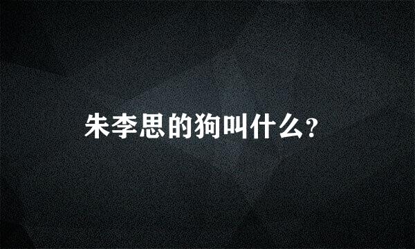 朱李思的狗叫什么？