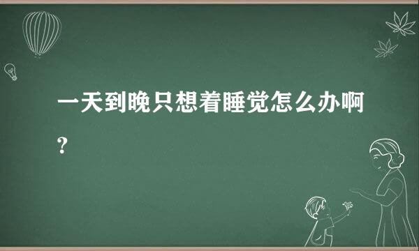 一天到晚只想着睡觉怎么办啊？